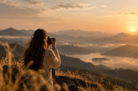 A photographer framing the sunset — The Trained Eye podcast
